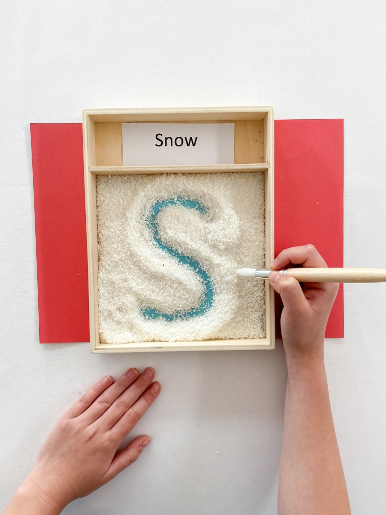 Winter Sensory Writing Practice Trays for Kids